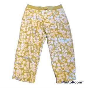 Patagonia vintage yellowish green Hawaiian Y2K Capri pants 14